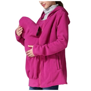 Baby Carrier Maternity Fleece Vest Hoodie Coat Over Baby Carrier