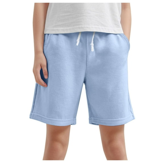 Xudanell Casual Shorts for Toddler Boy Casual Trousers Work Wear Pockets Full Casual Shorts Elastic Waist Summer Shorts for 18 Months-9 Years (Blue,8-9 Years)
