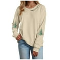 thumbnail image 1 of Xudanell Christmas Oversized Sweatshirts for Women Plus Size Spring Clothes for Women Adorable Sweatshirt Activewear Beige M, 1 of 5