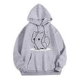 thumbnail image 1 of Xudanell Crew Neck Sweatshirts Women Loose Basics Pullovers Hoodies with Adjustable Hat Women Halloween Sweatshirt Grey M, 1 of 3