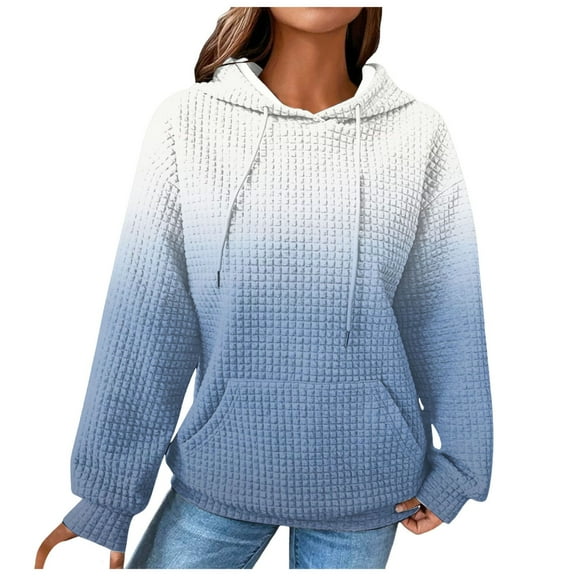 Xudanell Cute Hoodies for Teen Girls Winter Vintage Colourful Sweatshirt with Hood Tops Oversized Sweatshirt Blue M