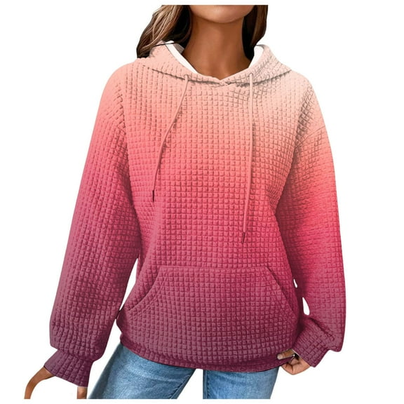 Xudanell Cute Hoodies for Teen Girls Winter Vintage Colourful Sweatshirt with Hood Tops Oversized Sweatshirt Red S