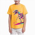 thumbnail image 1 of Xudanell Dinosaur Neon Shirts for Boys Girls 3-14 Years, 3D Party Crew Neck Short Sleeve T-Shirts for Kids Graphic Tees, 1 of 4