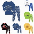 thumbnail image 1 of Xudanell For Kids Pjs Boy Pajama Little boy Sleepwear Cotton 100% Soft Fabric For Children Clothes (Green, 2-3 Years), 1 of 7