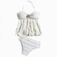 thumbnail image 1 of Xudanell Girl's 2 Piece Halter High Waisted Tankini Ruffle Swimsuit Bathing Suit Bikini Sets (9-10 Years,White), 1 of 6