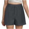 thumbnail image 1 of Xudanell Girls Athletic Shorts Elastic Running Shorts with Double Pocket Solid Color Toddler Girl Shorts Grey 11-12 Years, 1 of 3