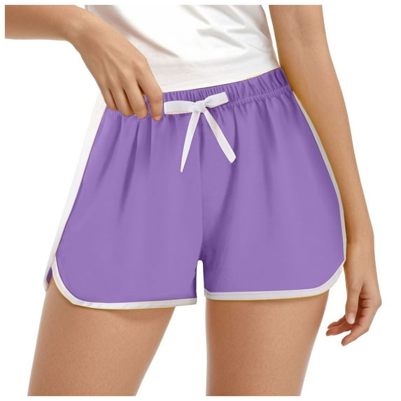 Xudanell Girls Biker Shorts Athletic Cotton Workout Shorts Boys Girls Running Shorts for Teen Girls Purple 3-4 Years