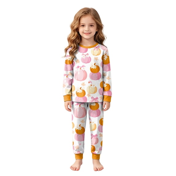 Xudanell Girls Boys Halloween Pajamas Cute Graphic Cotton Toddler Kids 2 Piece Long Sleeve Pjs Fall Winter Sleepwear