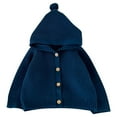 thumbnail image 1 of Xudanell Girls Cardigan Sweater School Uniforms Toddler Long Sleeve Button Knit Solid Sweaters Tops (Blue,6-12 M), 1 of 6