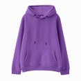 thumbnail image 1 of Xudanell Girls Casual Long Sleeve Hoodies Cute Oversized Fleece Pocket Sweatshirt Tops (10-12 Years, Purple), 1 of 4