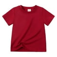 thumbnail image 1 of Xudanell Girls Hawaiian Solid Color Shirt Girls Outside Cotton T Shirt Basic Summer Tops Little Girls Clothes Red 3-4 Years, 1 of 7