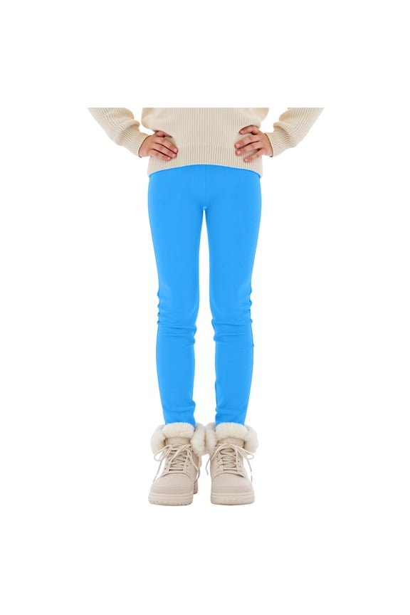 Girls Leggings Kids Toddler Pants Children Cotton Footless Tights Casual Clothes for Teen Girl (Sky Blue, 7-8 Years)