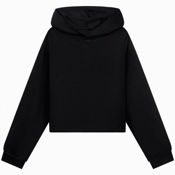 Xudanell Girls Oversized Hoodies 5-16 Years Basic Solid Pullover Hooded Sweatshirts Casual Y2K Outfits Fall Winter Clothes (5-6 Years, Black)