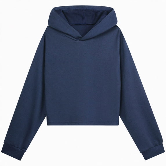 Xudanell Girls Oversized Hoodies 5-16 Years Basic Solid Pullover Hooded Sweatshirts Casual Y2K Outfits Fall Winter Clothes (5-6 Years, Blue)