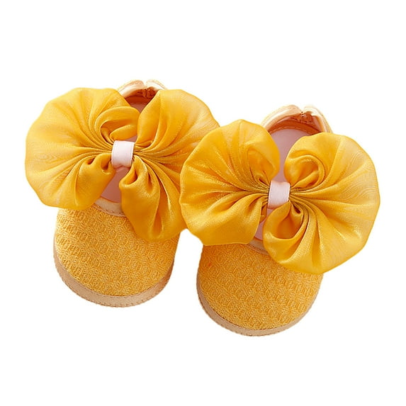 Xudanell Girls Sneakers Sizes 0-3 Months Soft Walkers Princess Durable Comfortable Breathable Trendy Pink Baby Shoes Boys Dress Shoes Yellow
