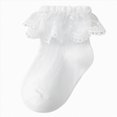 thumbnail image 1 of Xudanell Girls Socks Cotton Baby Socks Lace Elastic Ruffle Socks for Girls Mid Calf Spring Toddler Socks, 1 of 9
