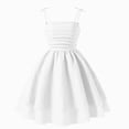 thumbnail image 1 of Xudanell Girls Summer Spaghetti Straps Smocked Ruched A Swing Dress Flowy Double Layered Tween Girl Dresses (White, 8-9 Years), 1 of 7