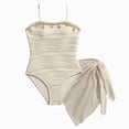 thumbnail image 1 of Xudanell Girls Swimsuit One-One Piece Bathing Suits Multicolor Kids Sport Summer Beach Swimwear for 2-12 Years Old (Beige, 11-12 Years), 1 of 6