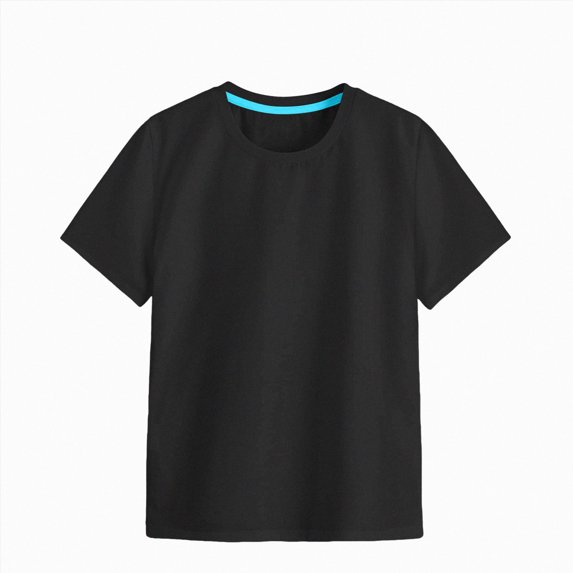 Xudanell Girls T Shirts Color Block Short Sleeve Crew Neck Shirts for Girls Summer Trendy Casual Outings Black 5-6 Years