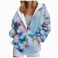 thumbnail image 1 of Xudanell Hoodies for Teen Girls Cute Sweatshirts Butterfly Graphic Zip up Sweatshirt Women Trendy Long Sleeve, 1 of 1