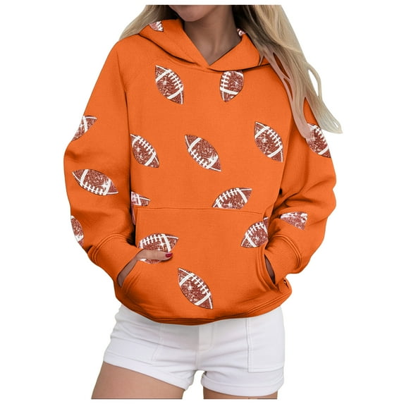 Xudanell Hoodies for Teen Girls Hooded Sweatshirt Lady Crewneck Sweatshirts Women Jacket with Pockets
