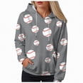 thumbnail image 1 of Xudanell Hoodies for Women Baseball Printed Womens Pullover Sweatshirt Drawstring Pocket Long Sleeve Fall Clothes, 1 of 1