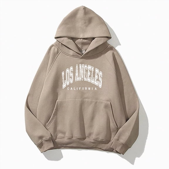 Xudanell Hoodies for Women Letter Graphic Sweatshirts for Women Long Sleeve Pocket Basic Beach Vacation Clothes