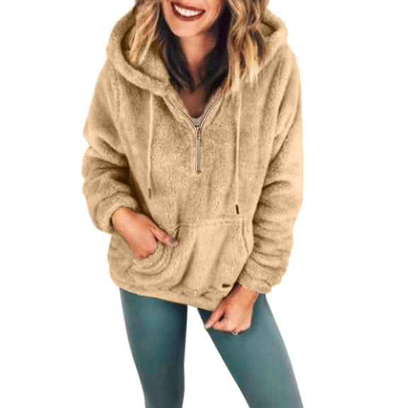 Xudanell Hoodies for Women Oversized Cute Graphic Hoodie Cool Hooded Sweatshirts Long Sleeve Winter Pullover Tops Khaki XL