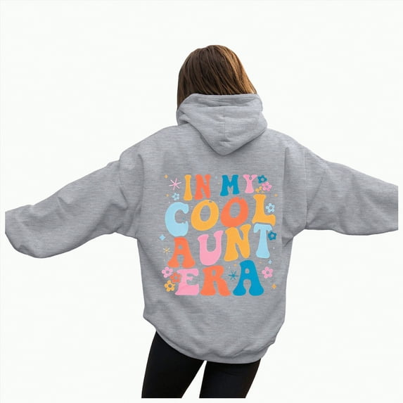 Xudanell Hoodies for Women Plain Pullover with Hood Casual Pockets Women Sweatshirt Colorful Letter Back Print Clothes for Beach Vacation