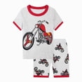 thumbnail image 1 of Xudanell Infant Toddler Baby Boy Summer Clothes 6 12 18 Months 2T 3T 4T 5T Boys Outfits Short Sleeve T-shirts and Shorts Dinosaur Shorts Set (Red,3-4 Years), 1 of 7
