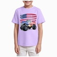 thumbnail image 1 of Xudanell Kids 4th of July T-Shirt for Boys Patriotic Tops American Flag Shirts Independence Day Clothes Cotton Tees 2-10T (7-8 Years,Purple), 1 of 4