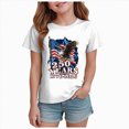 thumbnail image 1 of Xudanell Kids 4th of July T-Shirt for Boys and Girls Patriotic Tops American Flag Shirts Independence Day Clothes (White, 7-8 Years), 1 of 5