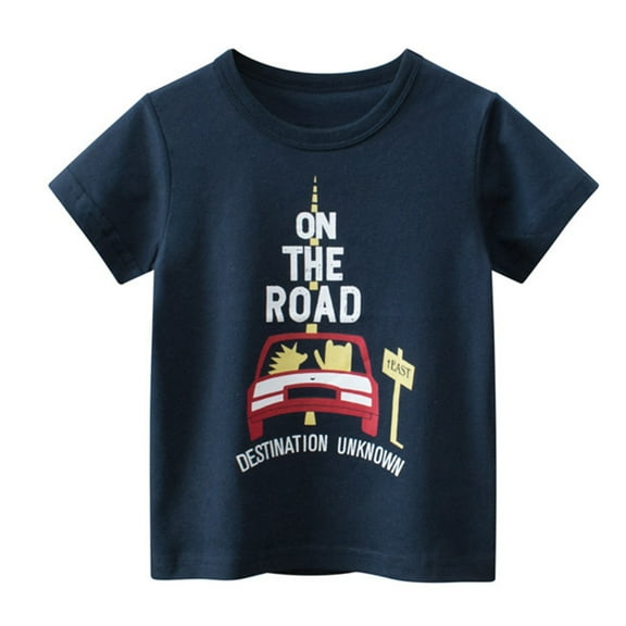 Xudanell Kids Boy Short Sleeve Graphic Tees Cotton Casual Summer Tops TShirts Packs