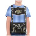 thumbnail image 1 of Xudanell Kids Boys T Shirts Toddler Athletic Shirt Childrens Summer Short Sleeve Oktoberfest Bib Printed T-Shirt Spliced Plaid Short Sleeve, 1 of 7