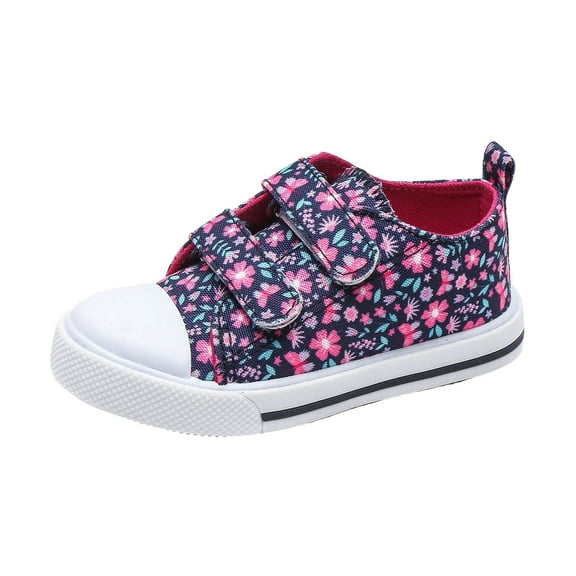 Xudanell Kids Canvas Shoes Cute Buckle Breathable Casual Board Shoes Kids Sneakers Boys