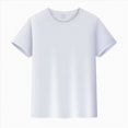 thumbnail image 1 of Xudanell Kids Clothes Boys Short Sleeve Birthday Boy Shirt Plain Crew Neck Basic T Shirt Breathable Daily Wear White 12-14 Years, 1 of 4