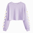 thumbnail image 1 of Xudanell Kids Crop Tops Girls Long Sleeve Tee Shirts Cute Daisy Pinted Fashion Sweatshirt Pullover Top (6-7 Years, Purple), 1 of 4