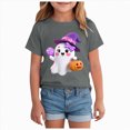 thumbnail image 1 of Kids Halloween Shirts Boys Girls Pumpkin Tops Short Sleeve Shirt Trendy Casual Tee Comfortable Base Layer Outwear, 1 of 8