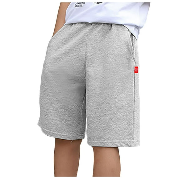Xudanell Kids Pull On Sweatpants Shorts Solid Color Loose Kids Shorts Summer Six Pants Children Work Pants
