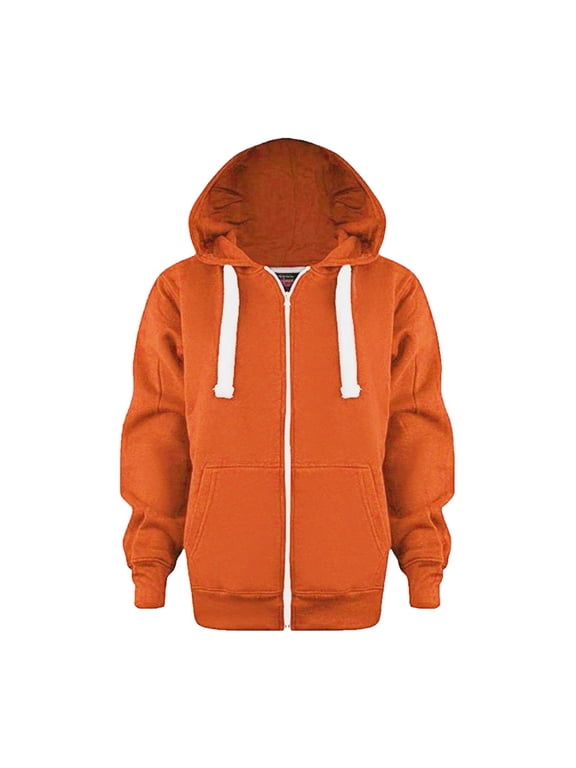 Kids & Toddler Hoodie Boys Girls Cotton Zip-Up Hoodie Jacket Variety of Colors Jacket Coats (Orange,7-8 Years)