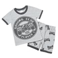 thumbnail image 1 of Xudanell Little Big Boys 2-Piece Cozy Pajamas Short Sleeve Cool Summer PJ Set Kid Sleepwear (Grey, 4-5 Years), 1 of 6