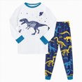 thumbnail image 1 of Xudanell Little Big Boys Girls Pajamas Set Kids PJs 100% Cotton Sleepwear White,Size 7-8 Years, 1 of 1