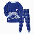 thumbnail image 1 of Xudanell Little Boys Long sleeve Pajamas Kids jammies Child Pjs Dark Blue,Size 6-7 Years, 1 of 9