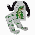thumbnail image 1 of Xudanell Little Boys Pajamas 2 Pieces Long Set Cotton Sleepwear Kids Excavator Pjs Toddler Winter Clothes Jammies Size 2-7T (Grey, 7), 1 of 9