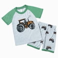 thumbnail image 1 of Xudanell Little Boys Short Set Pajamas for Boys Cotton Toddler Train Dinosaur Sleepwear Summer Clothes (Green,5-6 Years), 1 of 9
