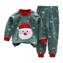 Xudanell Mamas Boy Outfit Toddler Boy Fall Outfits Christmas Graphic Sweatshirt Joggers Pants Winter Set Green 2-3 Years