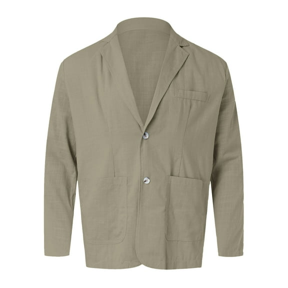 Xudanell Men' Slim Fit Casual Blazer Button Lightweight Suit Jacket Business Party Sport Coat (Khaki,XL)