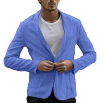 Xudanell Men's Blazer Casual Sport Coats Slim Fit Button Suit Jacket Lightweight Sports Jacket (Blue,XL)