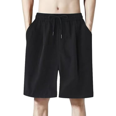 Xudanell Men's Outdoor Casual Hiking Casual Shorts Drawstring Shorts with Multi Pockets Summer Beach Athletic Shorts Elastic Waist Print Summer Casual Shorts,L