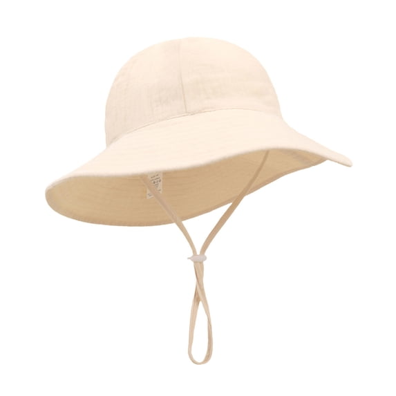 Xudanell Muslin Baby Bucket Sun Hat UPF 50+ Sun Protection Baby Bucket Hat Summer Beach Hats with Wide Brim for Boys & Girls
